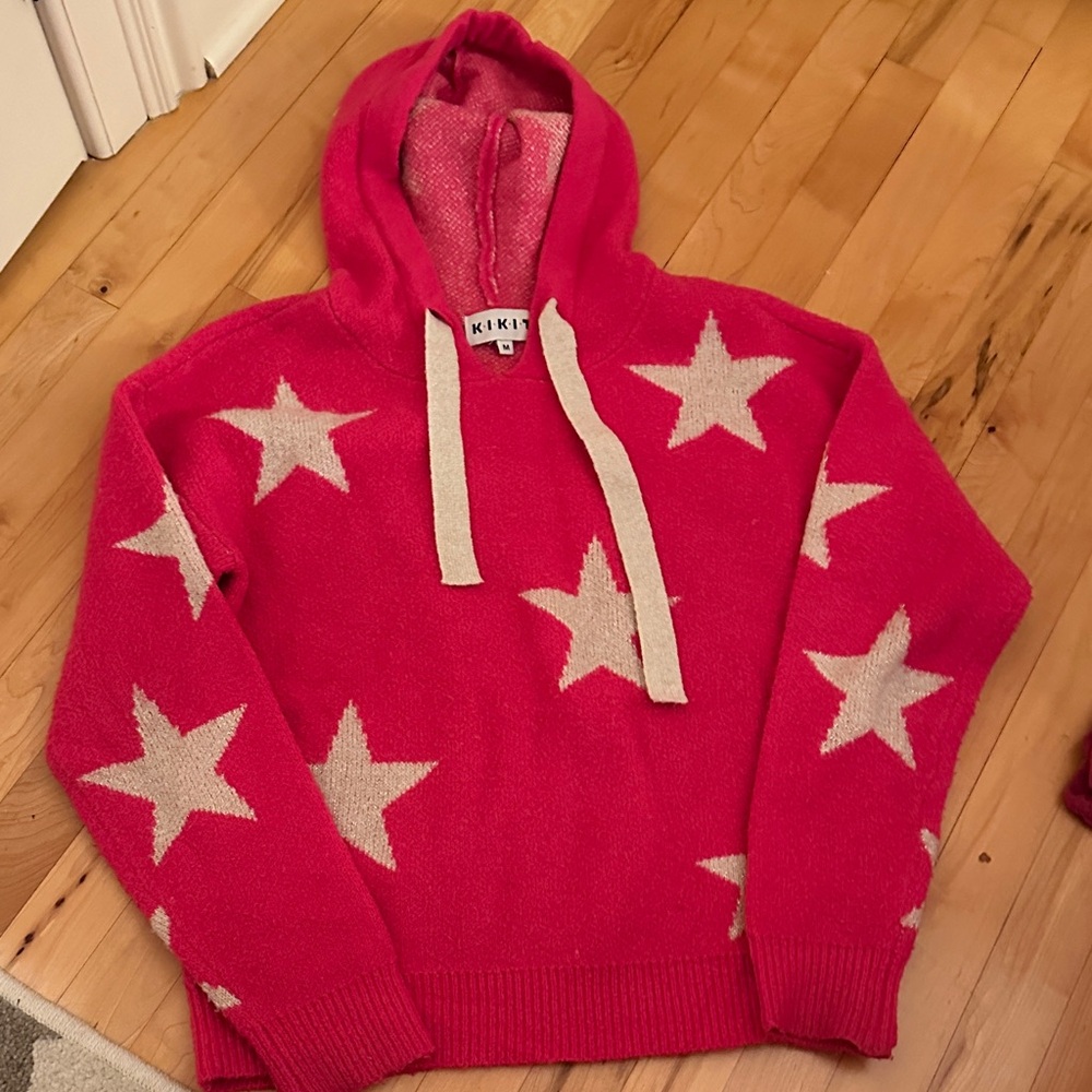 Kiki Red Star Pattern Women's Turtleneck Sweater